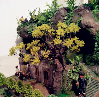 場景復(fù)原假山模型