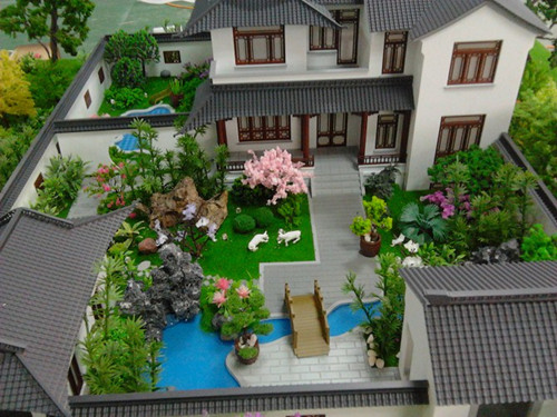 仿古別墅建筑沙盤模型