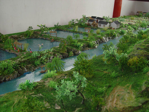 古代農(nóng)村田園風光沙盤模型