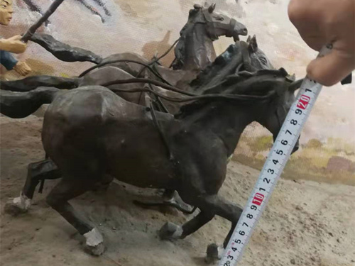 古代戰(zhàn)場(chǎng)微縮場(chǎng)景模型中戰(zhàn)馬局部放大圖片